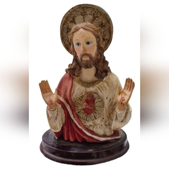 Sacred Heart Of Jesus Vintage Figurine‎ - Picture 1 of 11